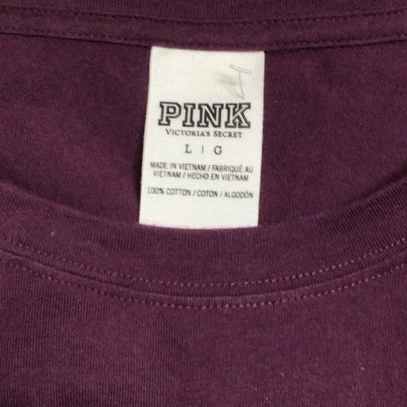 PINK Victoria's Secret Deep Purple Large Tee (0217) - Picture 2 of 6